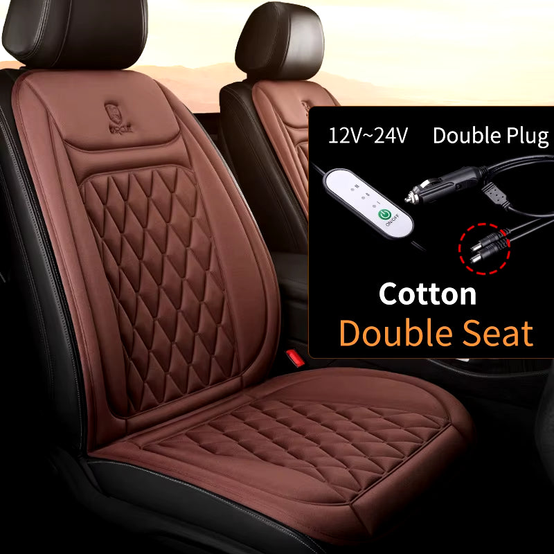 12-24V Heated Car Seat Cover 30' Fast Car Seat Heater Cloth/Flannel Heated Car Seat Protector 25W Seat Heating Cover Car Seat