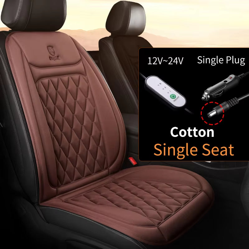 12-24V Heated Car Seat Cover 30' Fast Car Seat Heater Cloth/Flannel Heated Car Seat Protector 25W Seat Heating Cover Car Seat