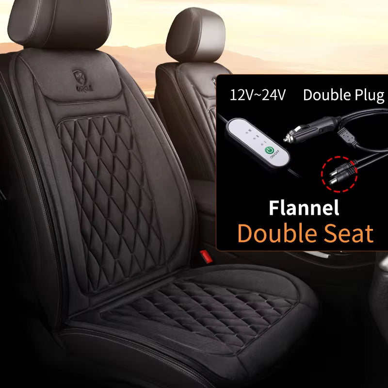 12-24V Heated Car Seat Cover 30' Fast Car Seat Heater Cloth/Flannel Heated Car Seat Protector 25W Seat Heating Cover Car Seat